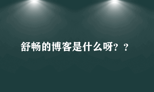 舒畅的博客是什么呀？？