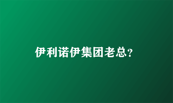 伊利诺伊集团老总？