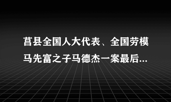 莒县全国人大代表、全国劳模马先富之子马德杰一案最后怎么判的