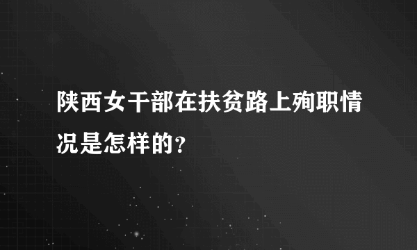 陕西女干部在扶贫路上殉职情况是怎样的？