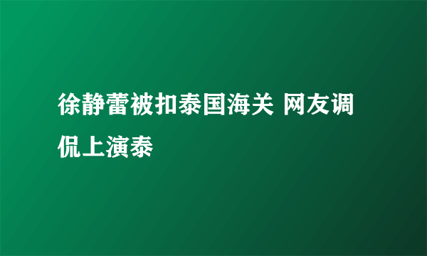 徐静蕾被扣泰国海关 网友调侃上演泰囧