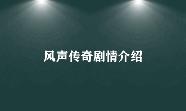 风声传奇剧情介绍