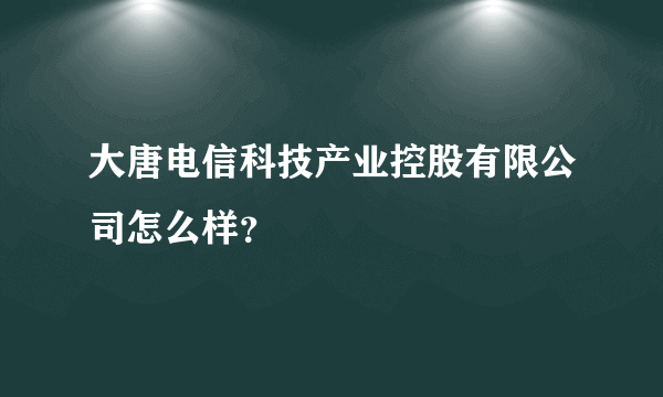 大唐电信科技产业控股有限公司怎么样？