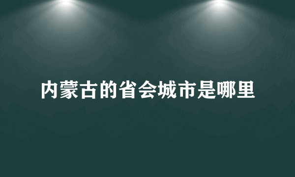 内蒙古的省会城市是哪里