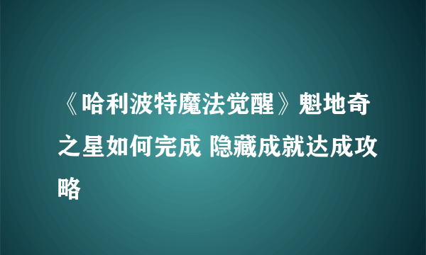 《哈利波特魔法觉醒》魁地奇之星如何完成 隐藏成就达成攻略