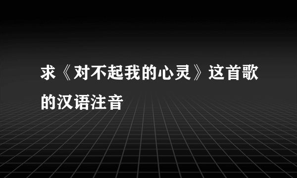 求《对不起我的心灵》这首歌的汉语注音