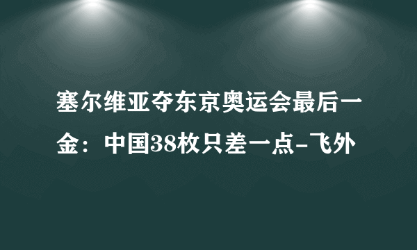 塞尔维亚夺东京奥运会最后一金：中国38枚只差一点-飞外