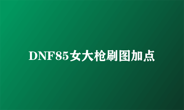 DNF85女大枪刷图加点