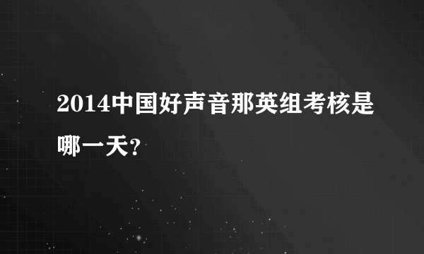 2014中国好声音那英组考核是哪一天？