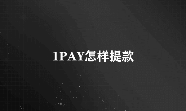 1PAY怎样提款