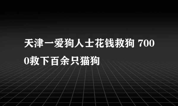 天津一爱狗人士花钱救狗 7000救下百余只猫狗