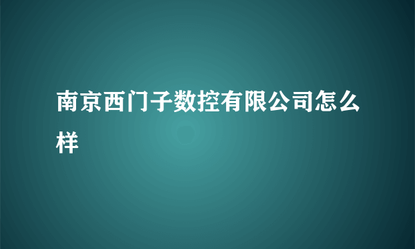 南京西门子数控有限公司怎么样