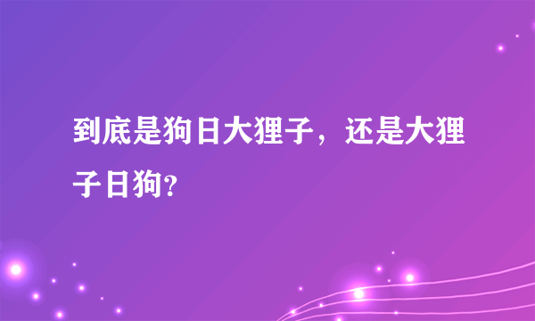 到底是狗日大狸子，还是大狸子日狗？