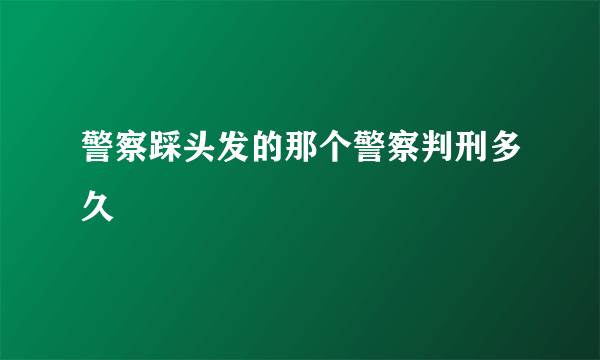 警察踩头发的那个警察判刑多久