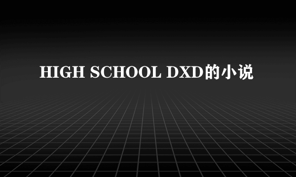 HIGH SCHOOL DXD的小说