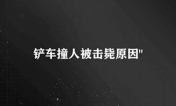 铲车撞人被击毙原因