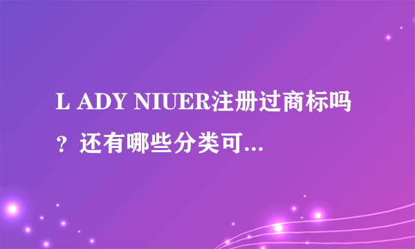 L ADY NIUER注册过商标吗？还有哪些分类可以注册？