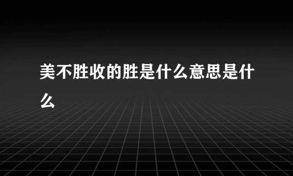 美不胜收的胜是什么意思是什么