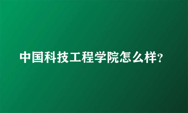 中国科技工程学院怎么样？