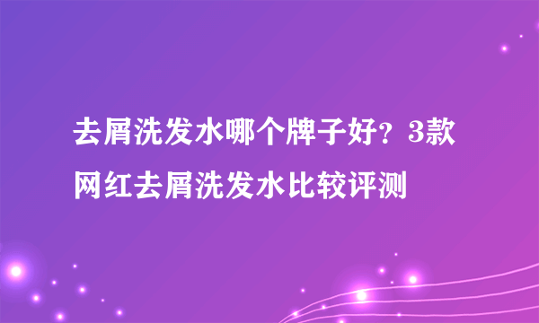 去屑洗发水哪个牌子好？3款网红去屑洗发水比较评测