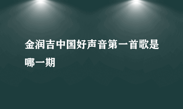 金润吉中国好声音第一首歌是哪一期