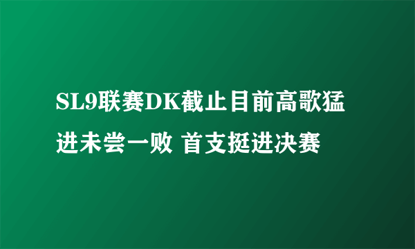 SL9联赛DK截止目前高歌猛进未尝一败 首支挺进决赛