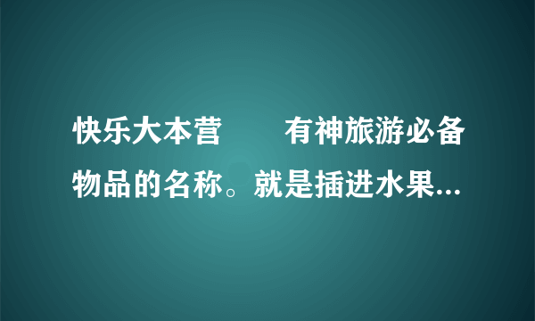 快乐大本营囧囧有神旅游必备物品的名称。就是插进水果，按下去就可以喷出水果汁的那一个谁可以帮助我？