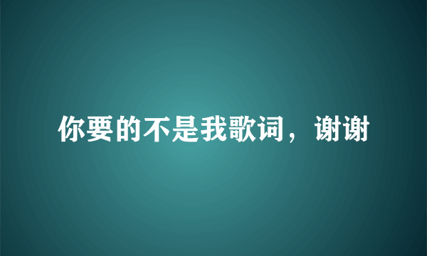 你要的不是我歌词，谢谢