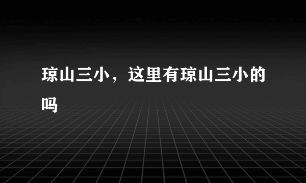 琼山三小，这里有琼山三小的吗