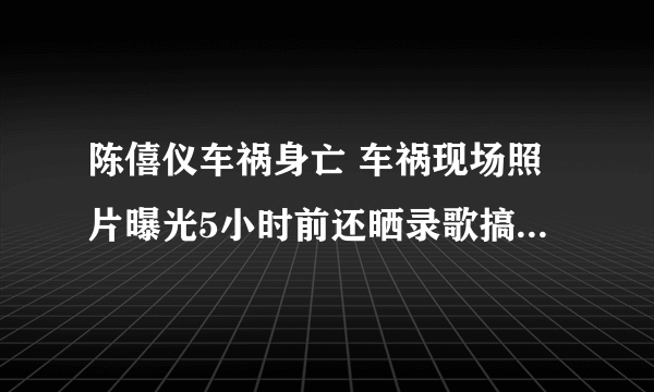 陈僖仪车祸身亡 车祸现场照片曝光5小时前还晒录歌搞怪照(3)-飞外