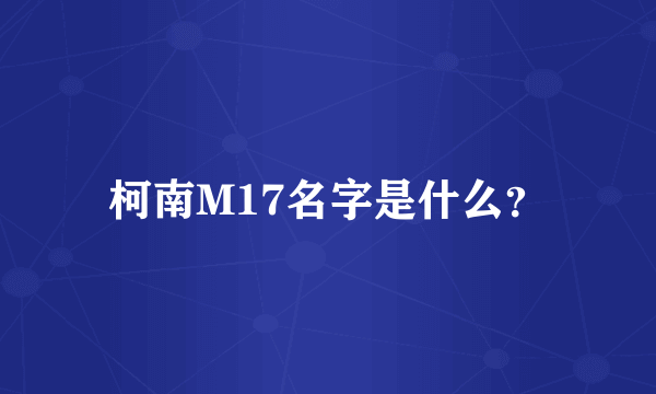 柯南M17名字是什么？