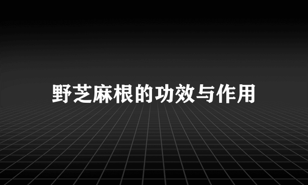 野芝麻根的功效与作用