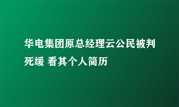 华电集团原总经理云公民被判死缓 看其个人简历