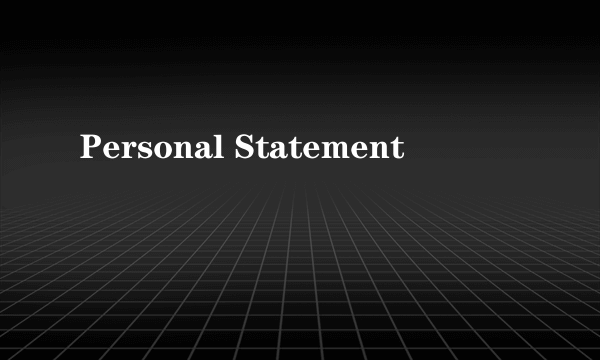 Personal Statement