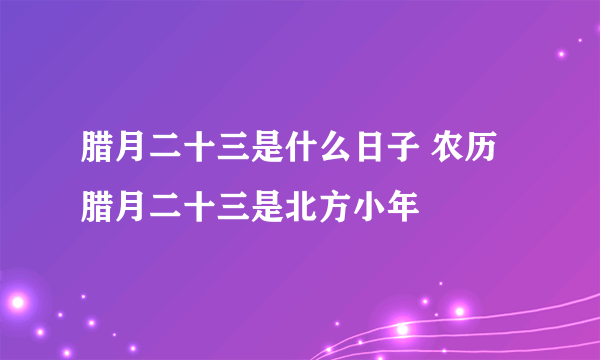 腊月二十三是什么日子 农历腊月二十三是北方小年