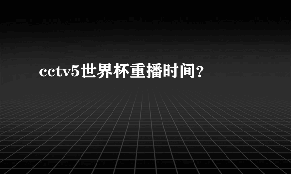 cctv5世界杯重播时间？