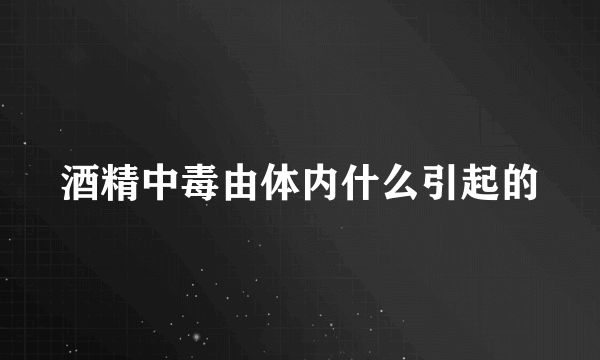 酒精中毒由体内什么引起的