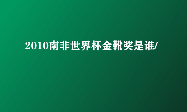 2010南非世界杯金靴奖是谁/