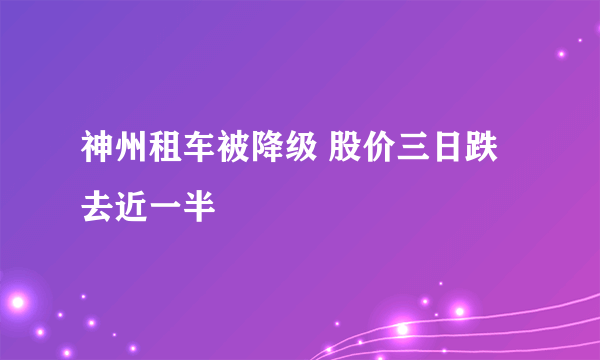 神州租车被降级 股价三日跌去近一半