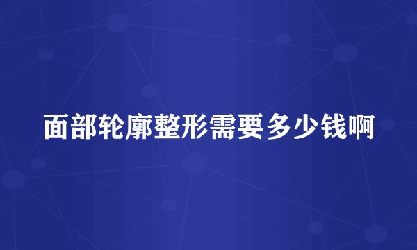 面部轮廓整形需要多少钱啊