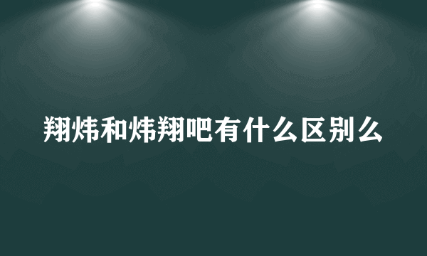 翔炜和炜翔吧有什么区别么