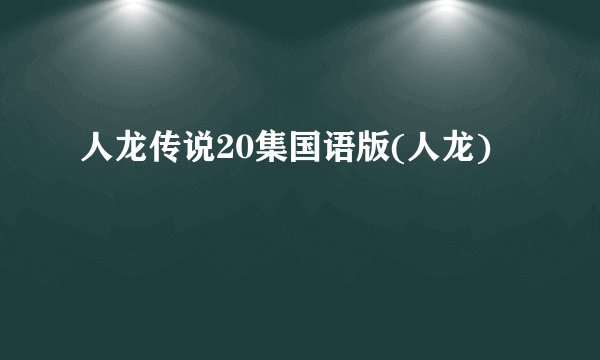 人龙传说20集国语版(人龙)