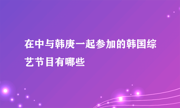 在中与韩庚一起参加的韩国综艺节目有哪些