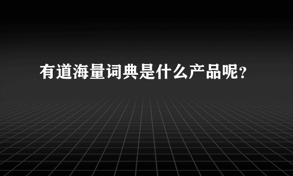 有道海量词典是什么产品呢？