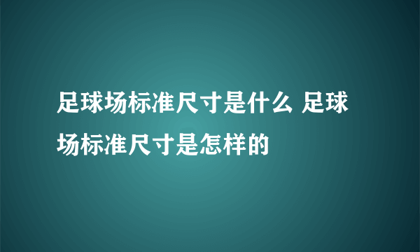 足球场标准尺寸是什么 足球场标准尺寸是怎样的