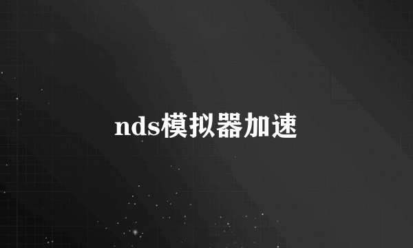 nds模拟器加速