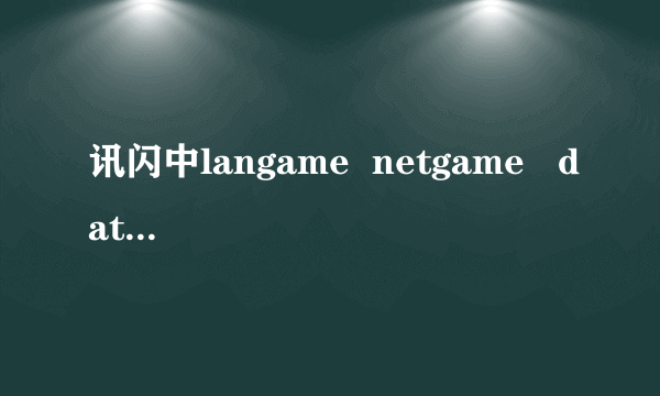 讯闪中langame  netgame   data 等都是什么意思啊??