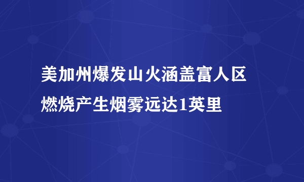 美加州爆发山火涵盖富人区 燃烧产生烟雾远达1英里