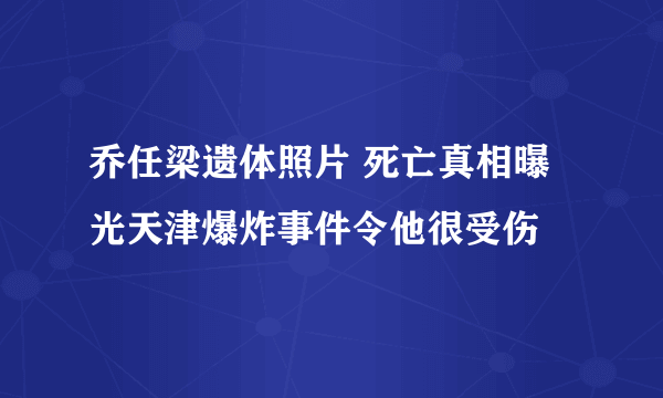 乔任梁遗体照片 死亡真相曝光天津爆炸事件令他很受伤