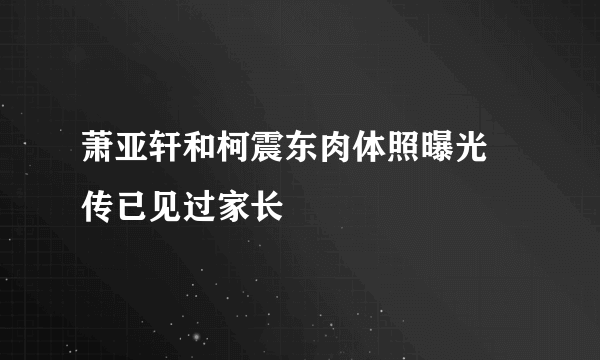 萧亚轩和柯震东肉体照曝光 传已见过家长